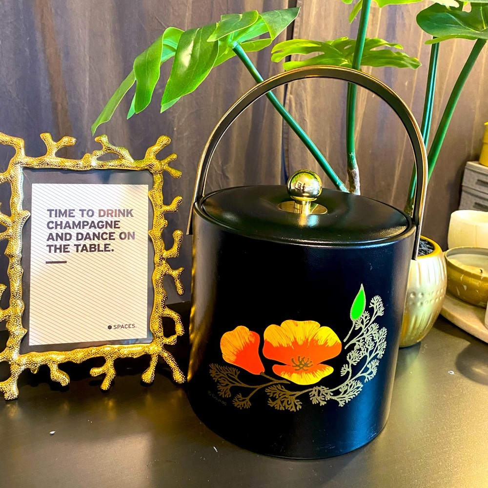 MCM Poppy Ice Bucket by Couroc of Monterey